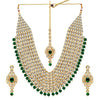 Green Color Imitation Pearl Kundan Necklace With Earring & Maang Tikka (KN129GRN)