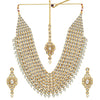 White Color Imitation Pearl Kundan Necklace With Earring & Maang Tikka (KN129WHT)