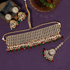 Maroon & Green Color Choker Kundan Necklace Set (KN1304MG)