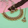 Gold Color Kundan Choker Necklace Set (KN1310GLD)
