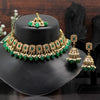 Green Color Kundan Choker Necklace Set (KN1310GRN)