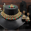 Maroon & Green Color Kundan Choker Necklace Set (KN1310MG)