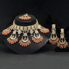 Peach Color Choker Kundan Necklace Set (KN1311PCH)
