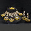 Yellow Color Choker Kundan Necklace Set (KN1311YLW)