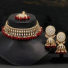 Maroon Color Choker Kundan Necklace Set (KN1312MRN)