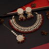 Maroon Color Choker Kundan Necklace Set (KN1312MRN)