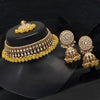 Yellow Color Choker Kundan Necklace Set (KN1312YLW)