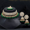 Green Color Choker Kundan Necklace Set (KN1314GRN)