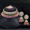 Pink Color Choker Kundan Necklace Set (KN1314PNK)