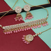 Pink Color Choker Kundan Necklace Set (KN1314PNK)