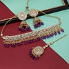 Purple Color Choker Kundan Necklace Set (KN1314PRP)