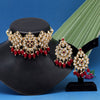 Maroon Color Choker Kundan Necklace Set (KN1336MRN)