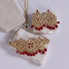 Maroon Color Choker Kundan Necklace Set (KN1336MRN)