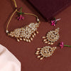 Gold Color Choker Kundan Necklace Set (KN1338GLD)