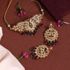 Maroon & Green Color Choker Kundan Necklace Set (KN1338MG)
