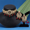 Maroon & Green Color Choker Kundan Necklace Set (KN1339MG)