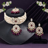 Purple Color Choker Kundan Necklace Set (KN1343PRP)