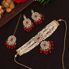 Red Color Choker Kundan Necklace Set (KN1343RED)