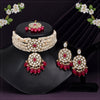 Rani Color Choker Kundan Necklace Set (KN1343RNI)
