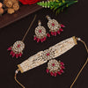 Rani Color Choker Kundan Necklace Set (KN1343RNI)
