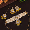 Yellow Color Choker Kundan Necklace Set (KN1343YLW)