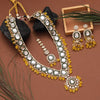 Yellow Color Long Kundan Necklace Set (KN1344YLW)