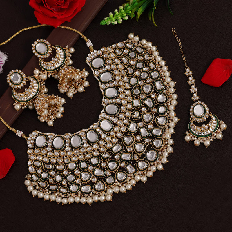 New Jewel Oxidised Jewellery Afghani Style Necklace Set for Women & Girls -  Black