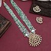 Green Color Long Kundan Necklace Set (KN1351GRN)