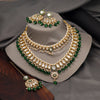 Green Color Kundan Necklace Set (KN1358GRN)