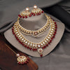 Maroon Color Kundan Necklace Set (KN1358MRN)