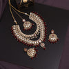 Maroon Color Kundan Necklace Set (KN1358MRN)