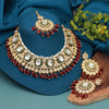 Maroon Color Kundan Necklace Set (KN1362MRN)