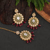 Rani Color Kundan Necklace Set (KN1362RNI)