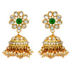 Green Color Choker Kundan Necklace With Earring (KN136GRN)