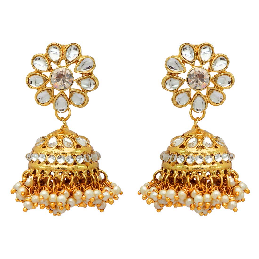 Peach Color Choker Kundan Necklace Set (KN136PCH)