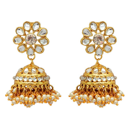 Peach Color Choker Kundan Necklace Set (KN136PCH)