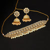 White Color Choker Kundan Necklace With Earring (KN136WHT)