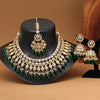 Green Color Kundan Necklace Set (KN1375GRN)