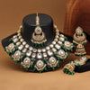 Green Color Kundan Necklace Set (KN1377GRN)