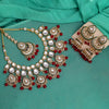 Red Color Kundan Necklace Set (KN1377RED)