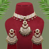 Mahendi Green Color Choker Kundan Necklace Set (KN1378MGRN)