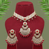 Maroon Color Choker Kundan Necklace Set (KN1378MRN)