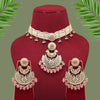 Pink Color Choker Kundan Necklace Set (KN1378PNK)