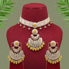 Yellow Color Choker Kundan Necklace Set (KN1378YLW)