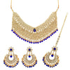 Imitation Pearl & Kundan Necklace With Earring & Maang Tikka (KN141)