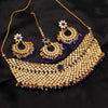 Imitation Pearl & Kundan Necklace With Earring & Maang Tikka (KN141)