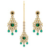 Green Color Kundan Kundan Necklace With Earring & Maang Tikka (KN145GRN)