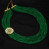 Green Color Kundan Necklace For Men & Women (KN162GRN)