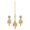 White Color Imitation Pearl & Kundan Necklace With Earrings & Maang Tikka (KN163WHT)