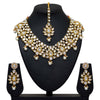 White Color Imitation Pearl & Kundan Necklace With Earrings & Maang Tikka (KN163WHT)